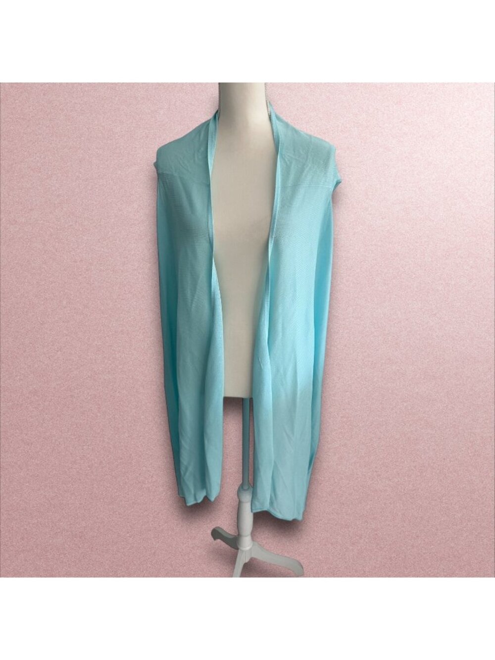 HERVE LEGER Light Blue Open Vest Sweater Size XS/Small